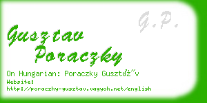 gusztav poraczky business card